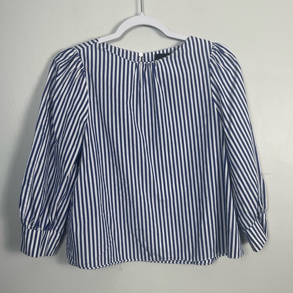 Pomander Place Tuckernuck Nautical Striped blouse size XS Cotton blue/white - Picture 2 of 6
